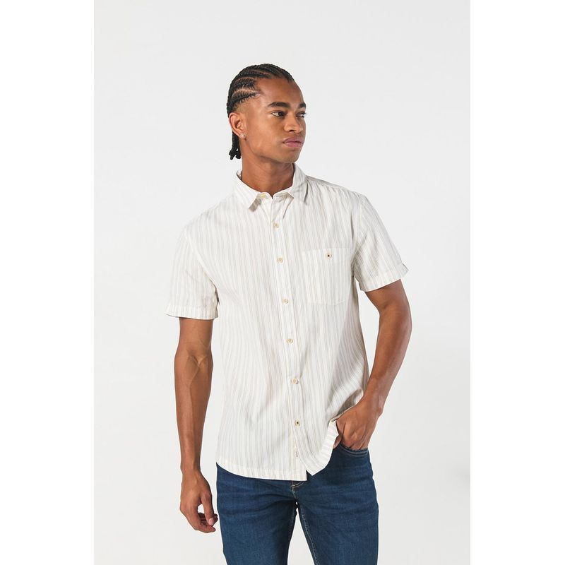 KOAJ - KOAJ Camisa a rayas, sport collar manga corta HOMBRE