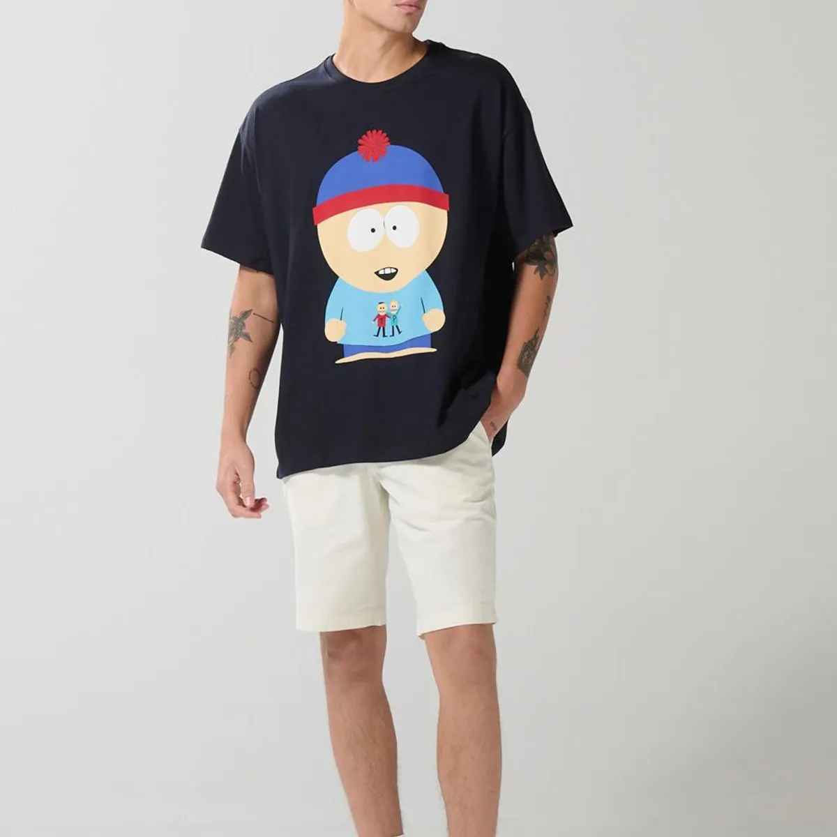 KOAJ - KOAJ Camiseta azul manga corta con arte de South Park Hombre