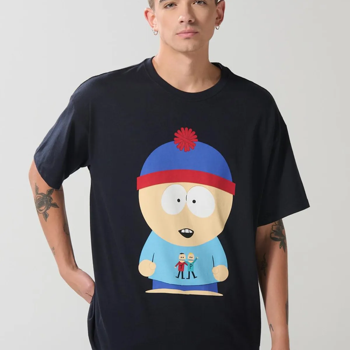 KOAJ - KOAJ Camiseta azul manga corta con arte de South Park Hombre