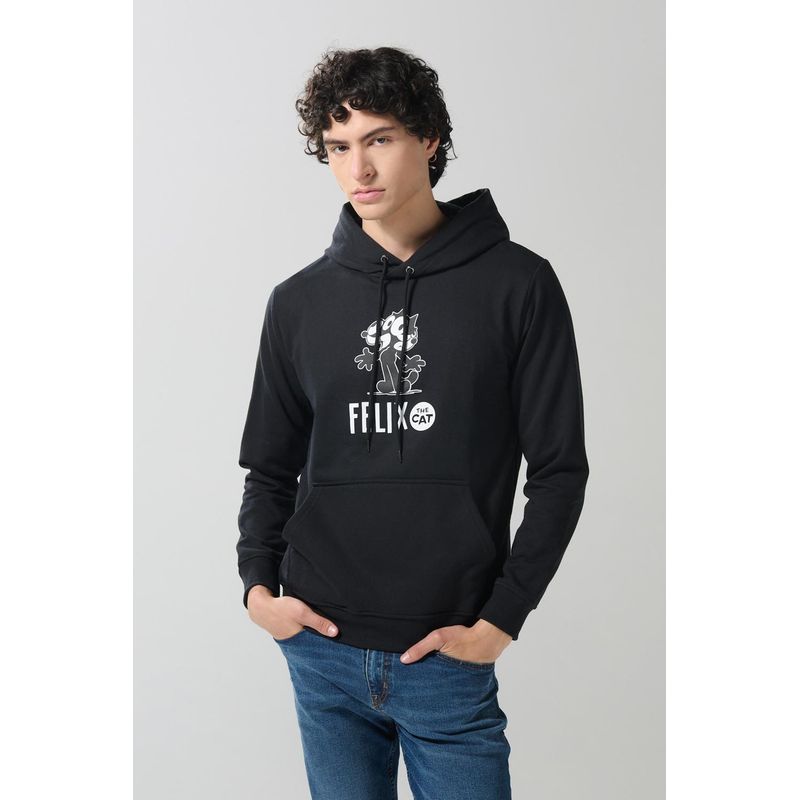 KOAJ - KOAJ Buzo de Félix el Gato negro con bolsillo y capota HOMBRE