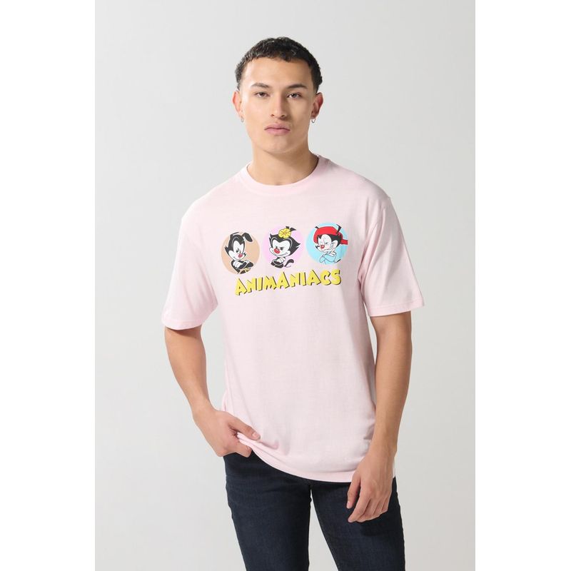 KOAJ - KOAJ Camiseta manga corta lila con arte de Animaniacs HOMBRE