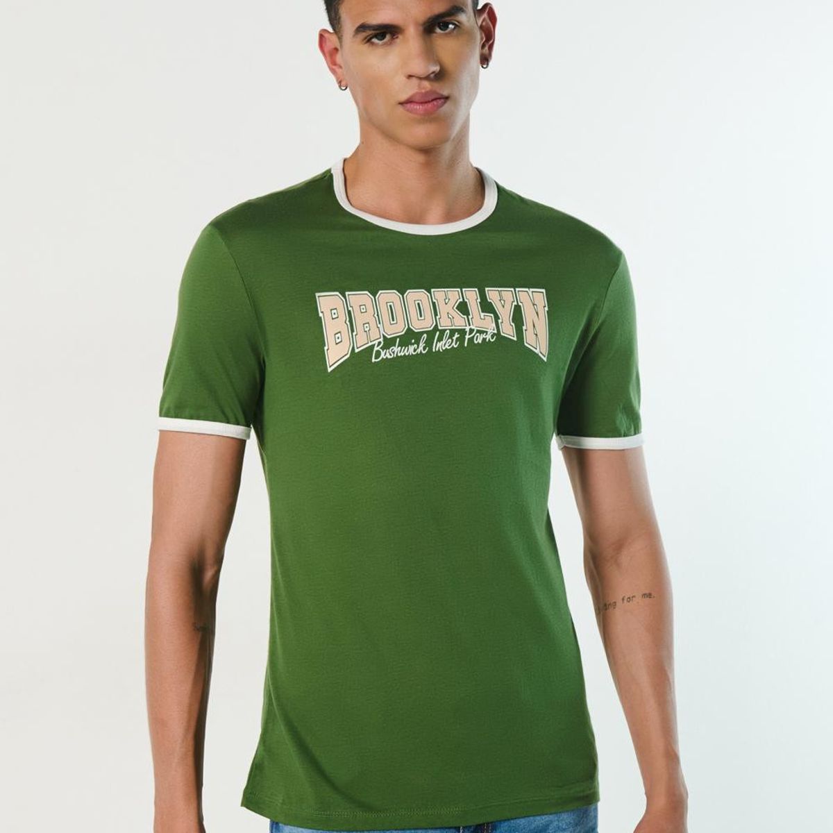 KOAJ - KOAJ Camiseta manga corta unicolor, estampado en frente esti Hombre