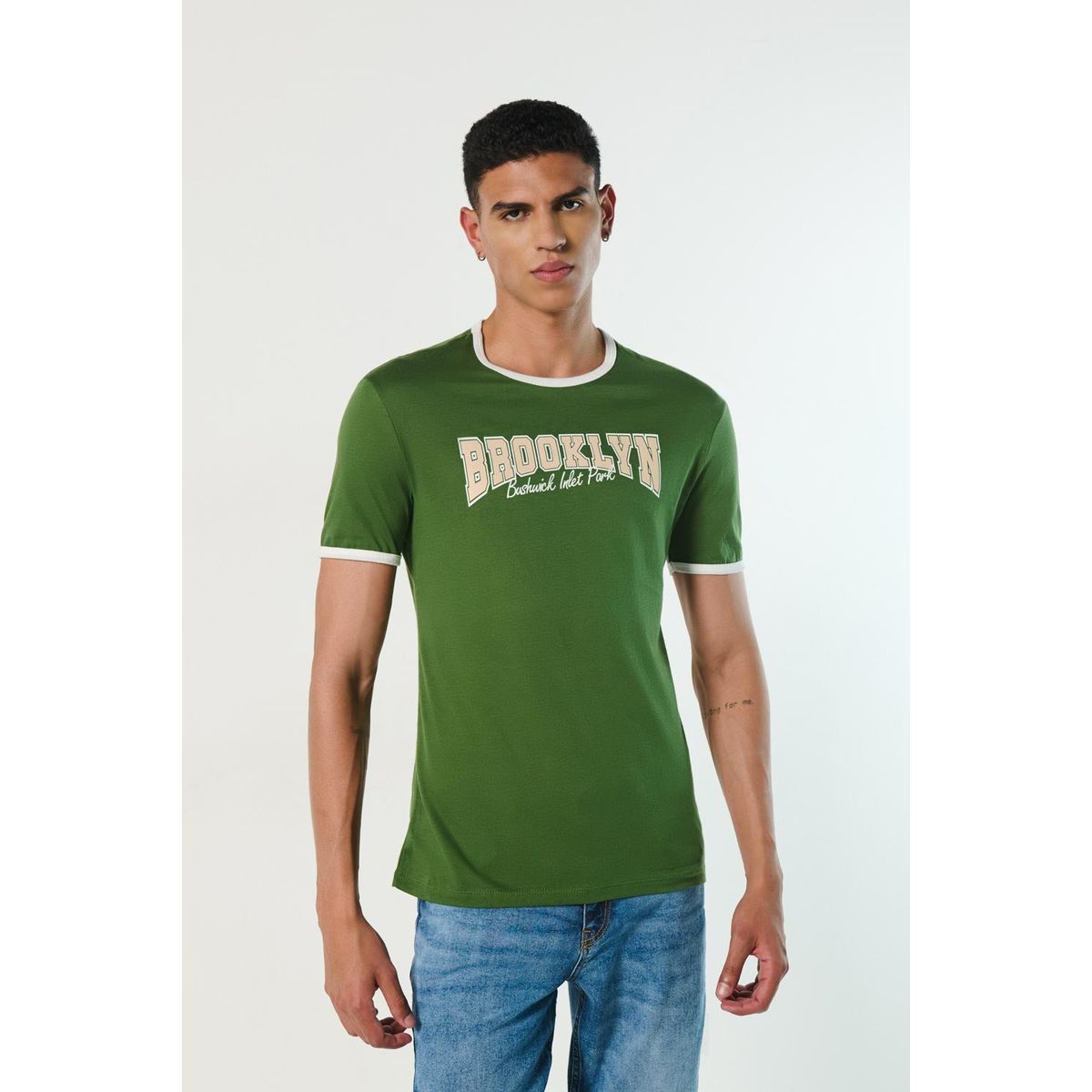 KOAJ - KOAJ Camiseta manga corta unicolor, estampado en frente esti Hombre