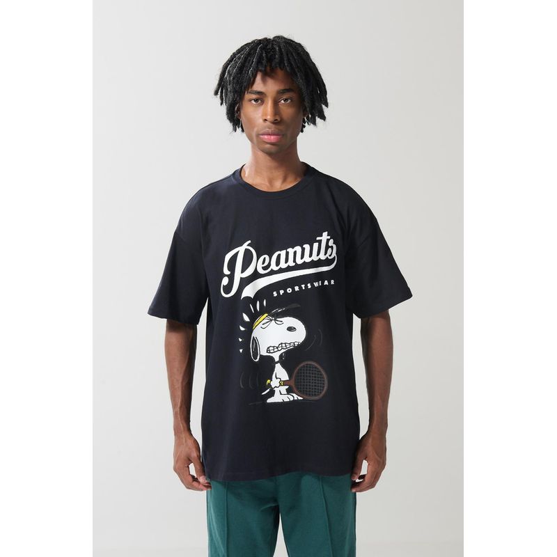 KOAJ - KOAJ Camiseta oversize azul intensa de Snoopy manga corta HOMBRE