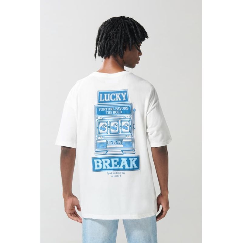 KOAJ - KOAJ Camiseta oversize masculina cuello redondo, manga corta,  HOMBRE