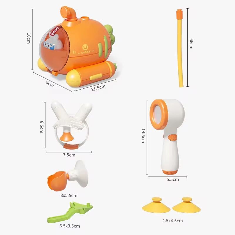 GENERICO - Ducha De Submarino Para Bebe Combo Naranja Nuevo