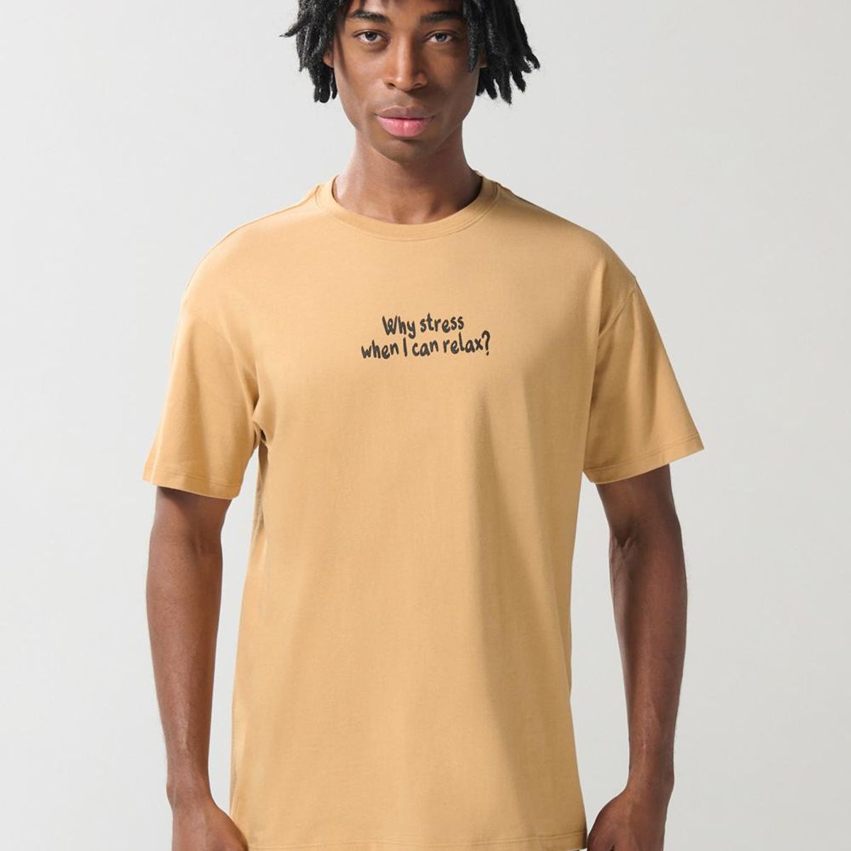 KOAJ - KOAJ Camiseta en algodón unicolor manga corta con texto dela Hombre