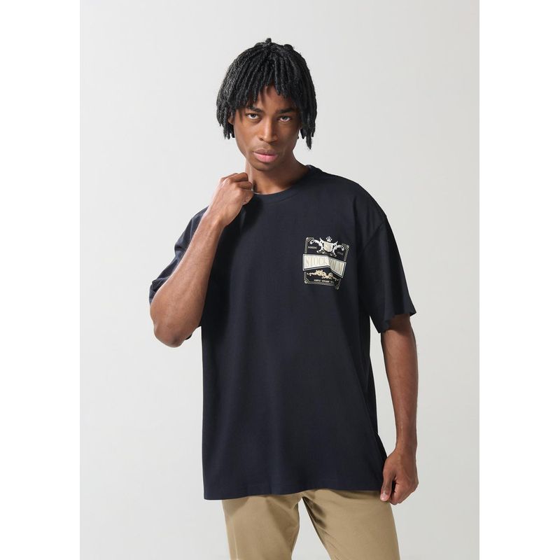 KOAJ - KOAJ Camiseta morada oversize manga corta con diseños college HOMBRE