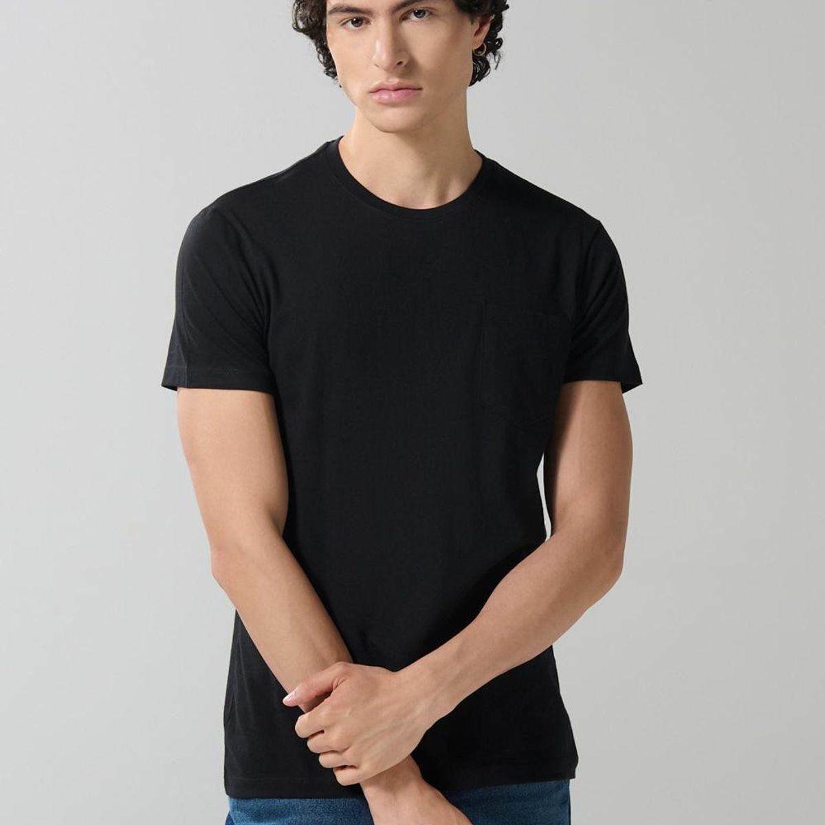 KOAJ - KOAJ Camiseta con bolsillo, manga corta y cuello redondo un Hombre