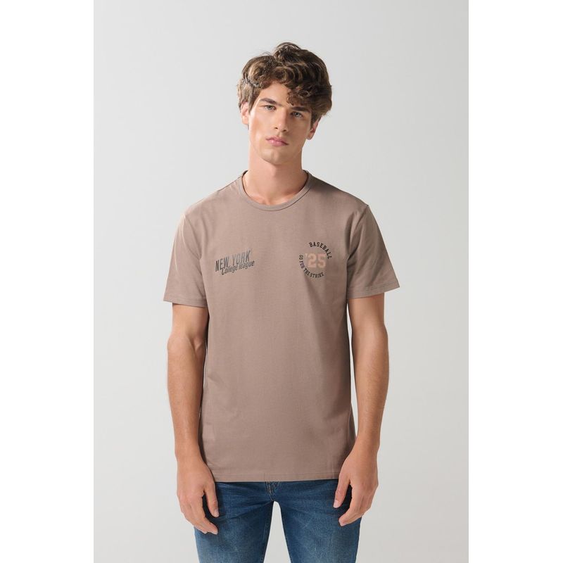 KOAJ - KOAJ Camiseta ajustada manga corta unicolor con arte college HOMBRE