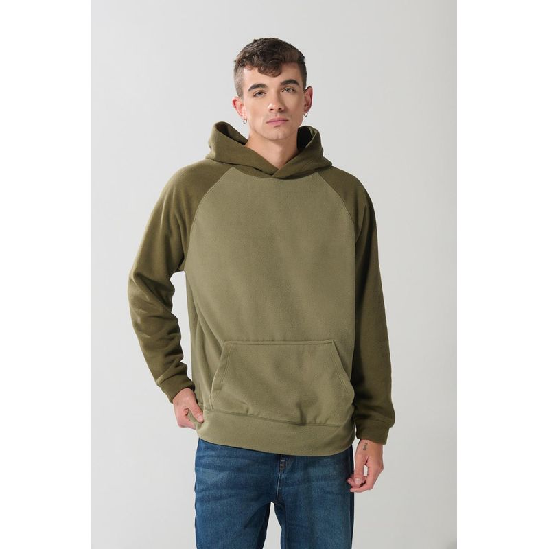 KOAJ - KOAJ Buzo unicolor con manga ranglan y capota en contraste HOMBRE