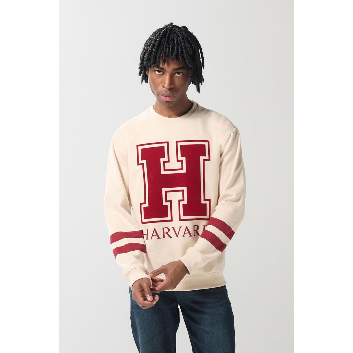 KOAJ - KOAJ Buzo cuello redondo con estampado de Harvard Hombre