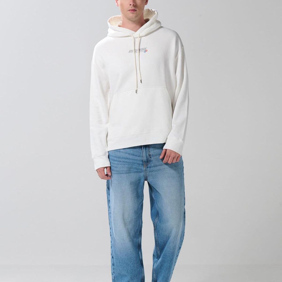 KOAJ - KOAJ Buzo unicolor con diseños de paisajes y capota Hombre