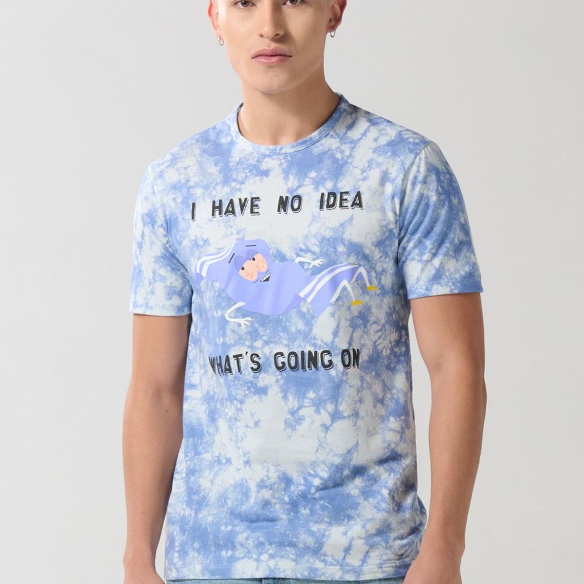 KOAJ - KOAJ Camiseta tie dye azul manga corta con diseño de South  Hombre