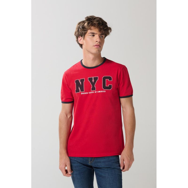 KOAJ - KOAJ Camiseta manga corta unicolor con contrastes y estampado  HOMBRE
