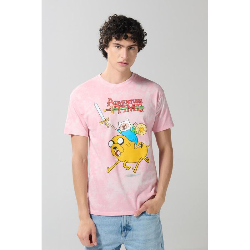 KOAJ - KOAJ Camiseta rosada tie dye manga corta de Hora de Aventura Hombre