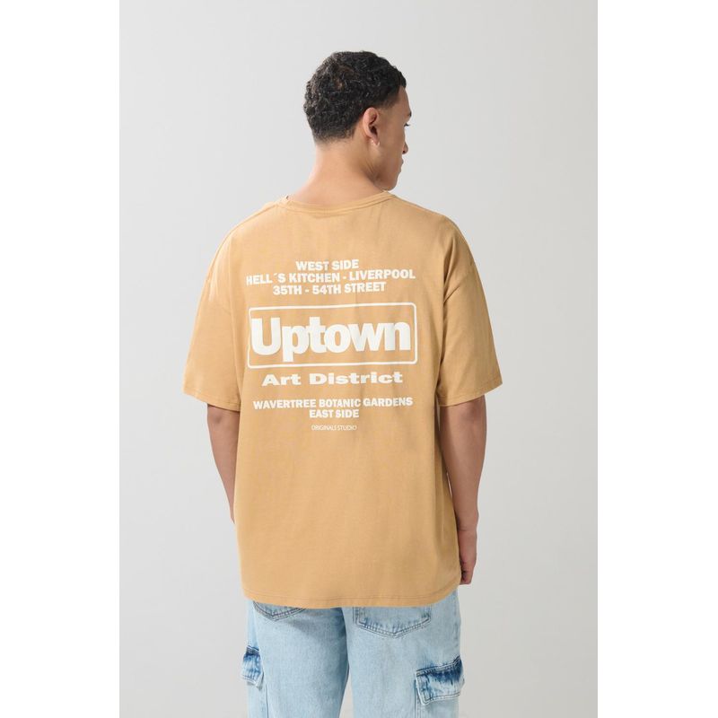 KOAJ - KOAJ Camiseta oversize masculina cuello redondo, manga corta,  HOMBRE