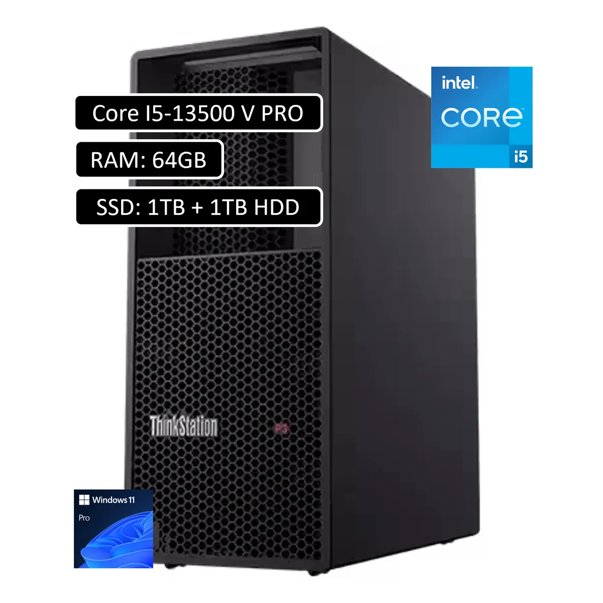 Lenovo - Pc Lenovo Thinkstation Intel Core I5-13500 Vpro Ram 64Gb Ssd 1Tb + Hdd 1Tb Win11 Pro