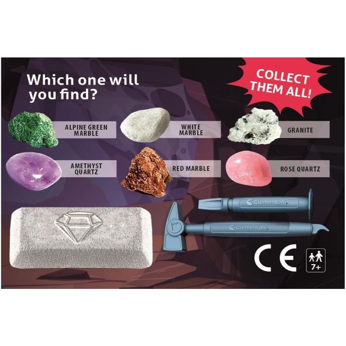 CLEMENTONI - Juego Educativo Descubre Minerales Reales Clementoni Niños