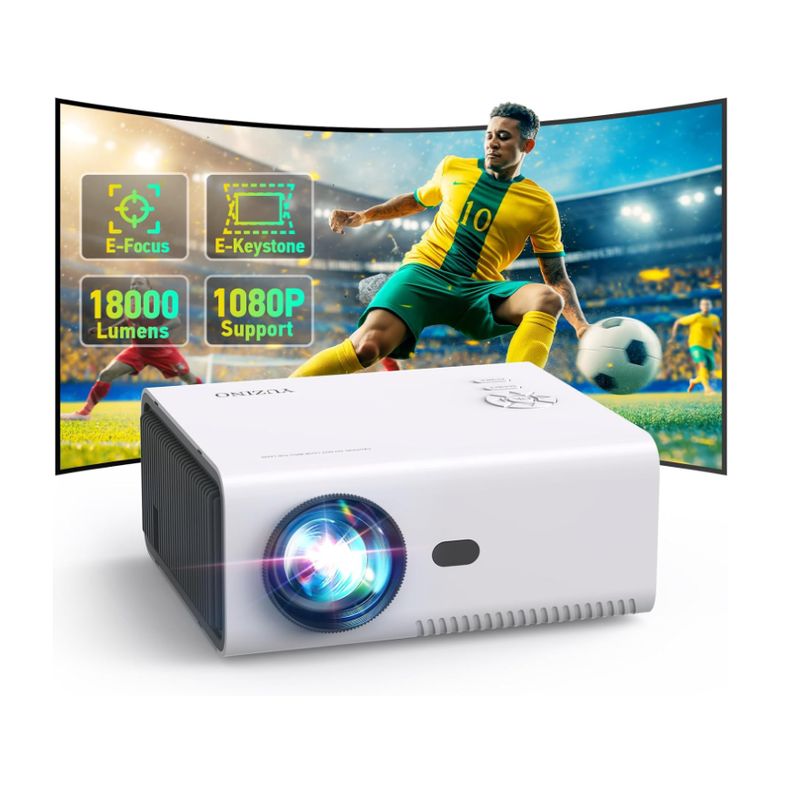 GENERICO - YUZINO 2025 Mini Proyector Portatil,【Enfoque Eléctrico y Keystone Eléctrico】 18000LM