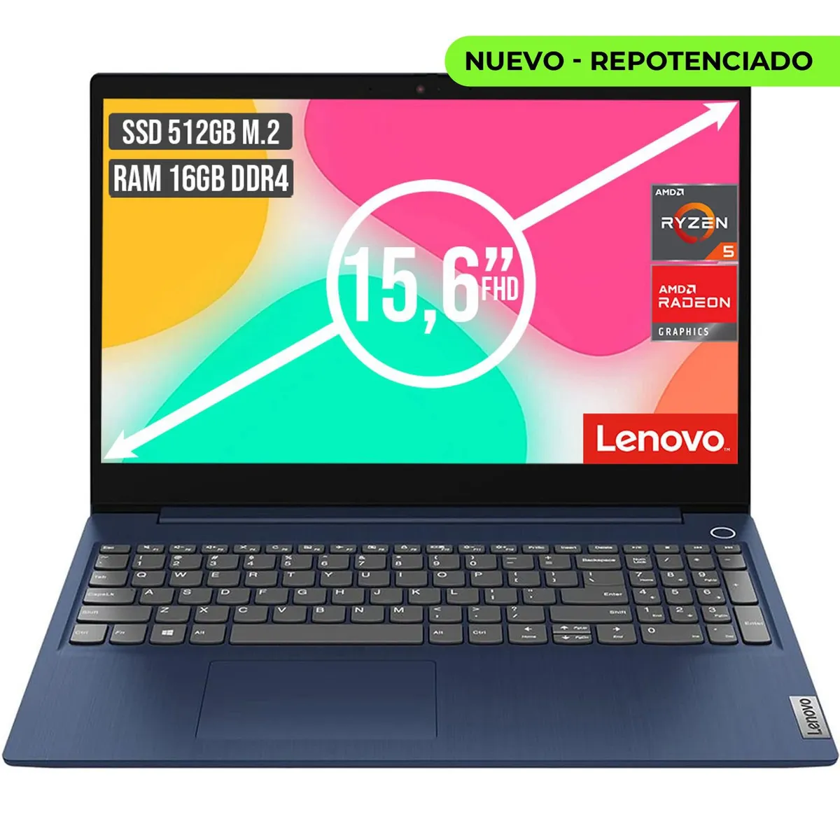 LENOVO - PORTATIL LENOVO AMD RYZEN 5-7520U SSD 512GB RAM 16GB LED 15,6 FULL FHD