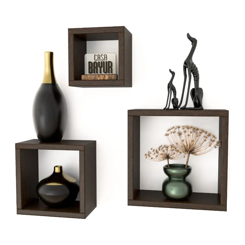 GENERICO - Set 3 Repisas Cubos 25/20/15 Flotante Decorativo Minimalista
