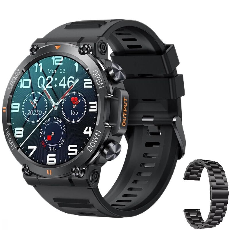 AMERICAN GENERICS - Reloj Inteligente Para Hombre K52 AMOLED GPS SIRI Reloj Smartwatch