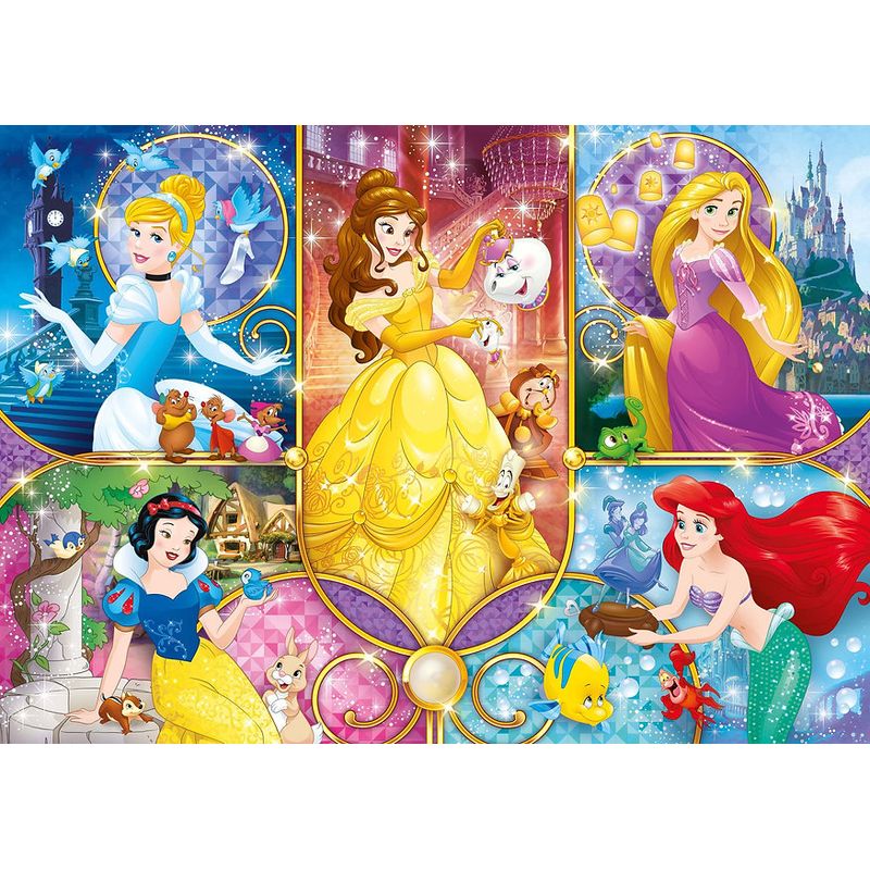 CLEMENTONI - Rompecabezas 104 Piezas Princesas Disney Brillante Clementoni