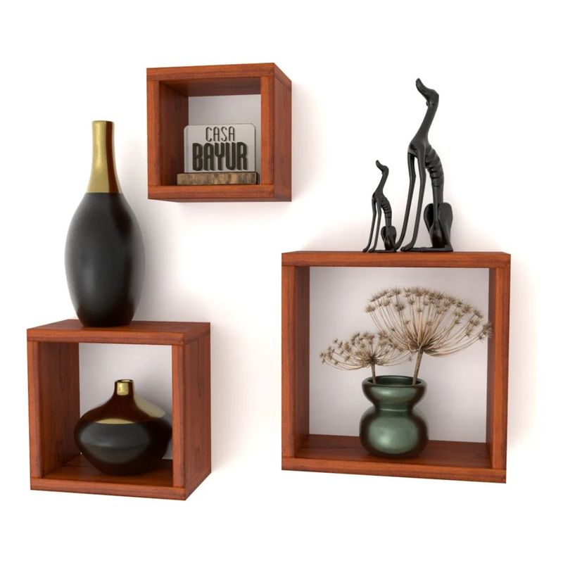 GENERICO - Set 3 Repisas Cubos 25/20/15 Flotante Decorativo Minimalista