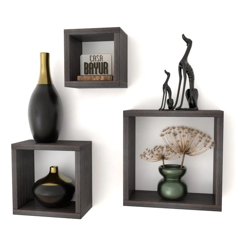 GENERICO - Set 3 Repisas Cubos 25/20/15 Flotante Decorativo Minimalista