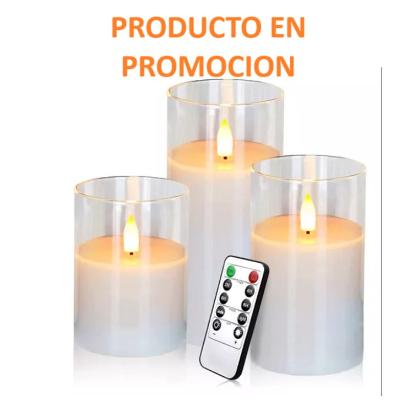 ILUMINATA - VELAS ELECTRICAS SET POR 3 UNIDADES PREMIUM