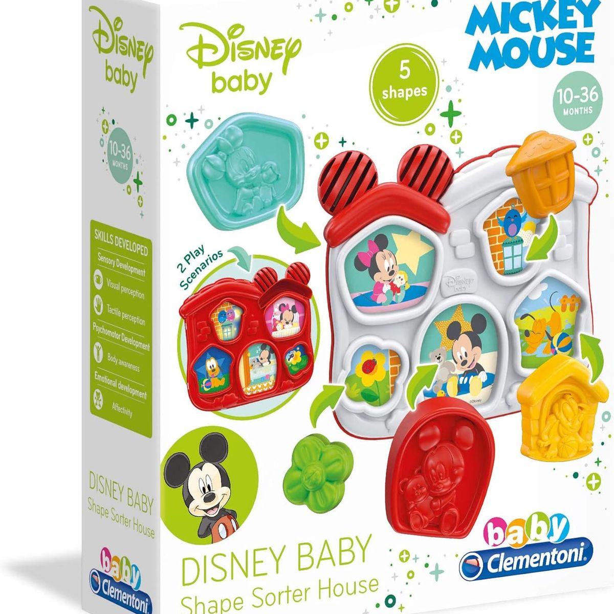 CLEMENTONI - Juego Didáctico Casa De Formas Disney Baby Para Niños