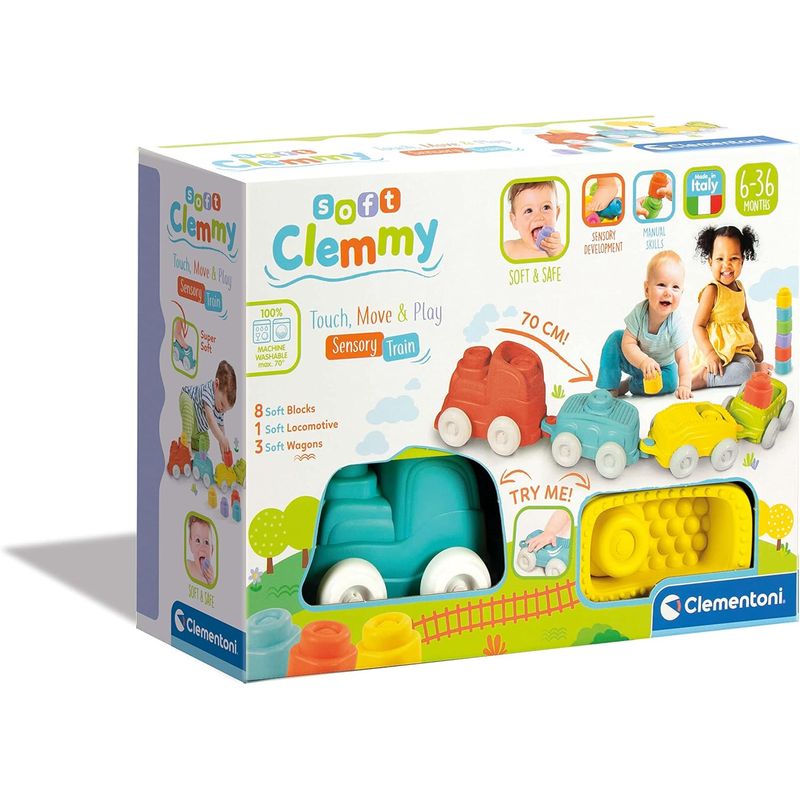 CLEMENTONI - Juego Didáctico Tren Suave Coloridos Sensorial Para Bebés