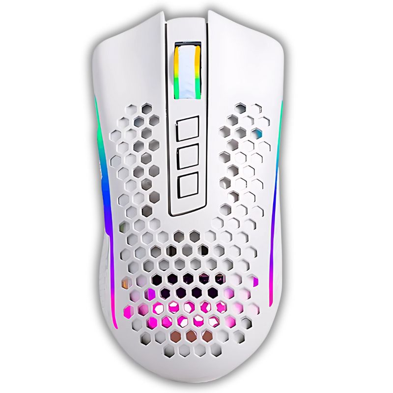 REDRAGON - MOUSE GAMER REDRAGON INALAMBRICO STORM PRO M808 CON LUCES RGB BLANCO