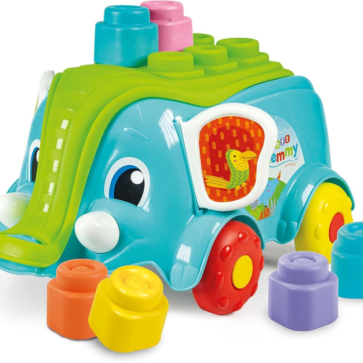 CLEMENTONI - Juego Didáctico Elefante Colorido Para Empujar Para Bebés