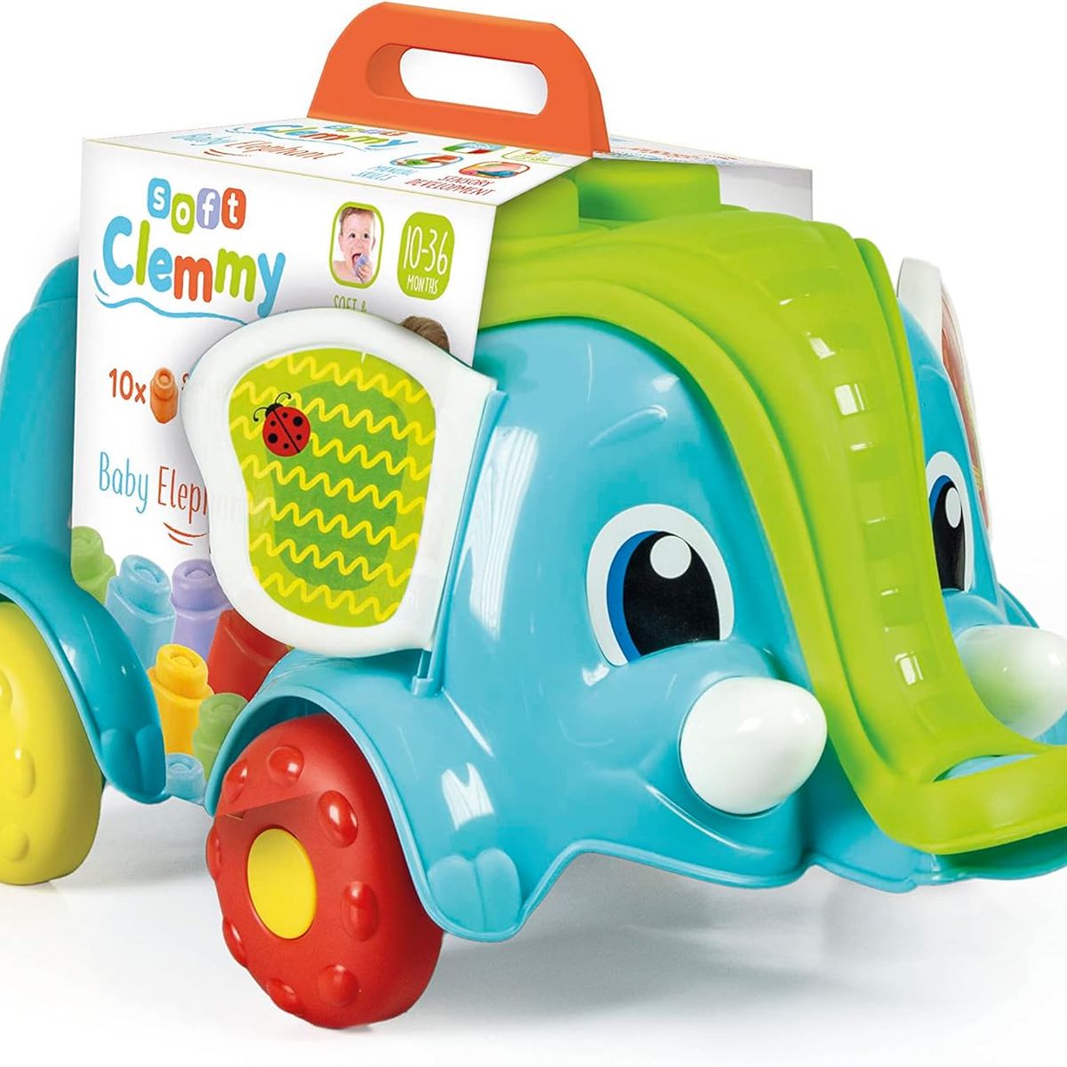 CLEMENTONI - Juego Didáctico Elefante Colorido Para Empujar Para Bebés