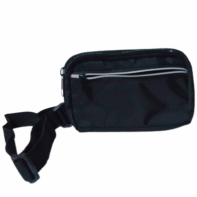 GENERICO - Canguro Riñonera 4 Cremalleras Color Negro Extensible