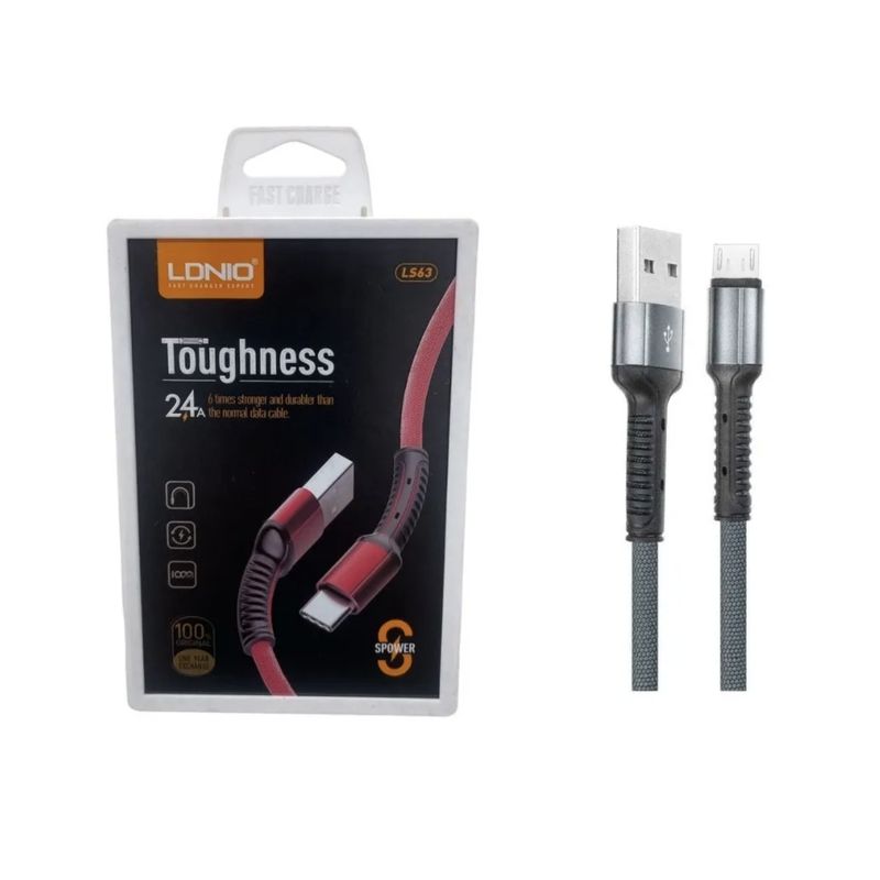 LDNIO - Cable Carga Rápida Usb A V8 Xiaomi Samsung Motorola 1 Metro Gris