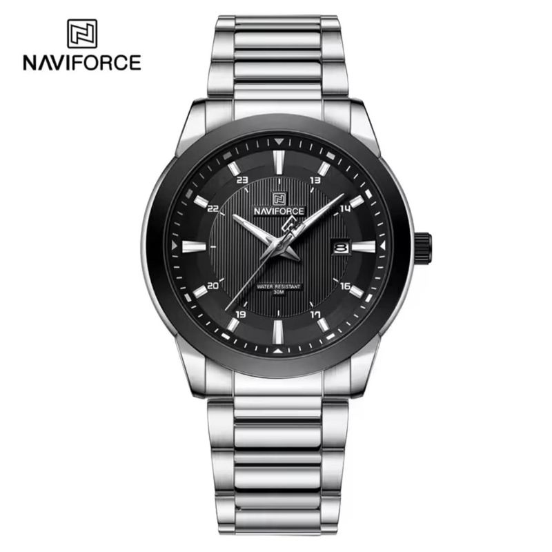NAVIFORCE - RELOJ NAVIFORCE ORIGINAL ACERO ANALOGO NF8029 PLATEADO NEGRO