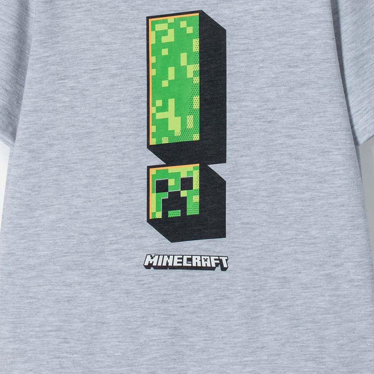 MINECRAFT - Camiseta de Minecraft gris manga corta para niño