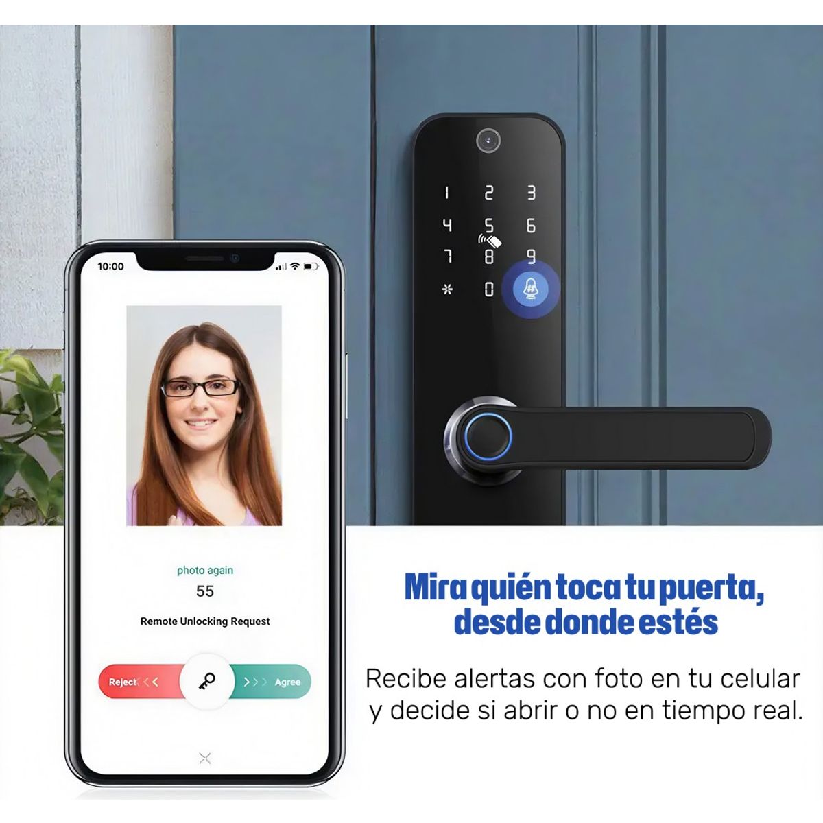 GENERICO - Cerradura Con Huella Y Cámara WiFi Tuya Smart