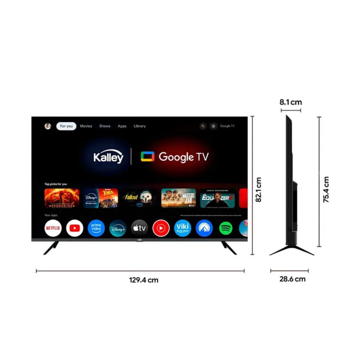 KALLEY - Televisor KALLEY 58" K-TV58GQ400 K4K-UHD QLED Smart