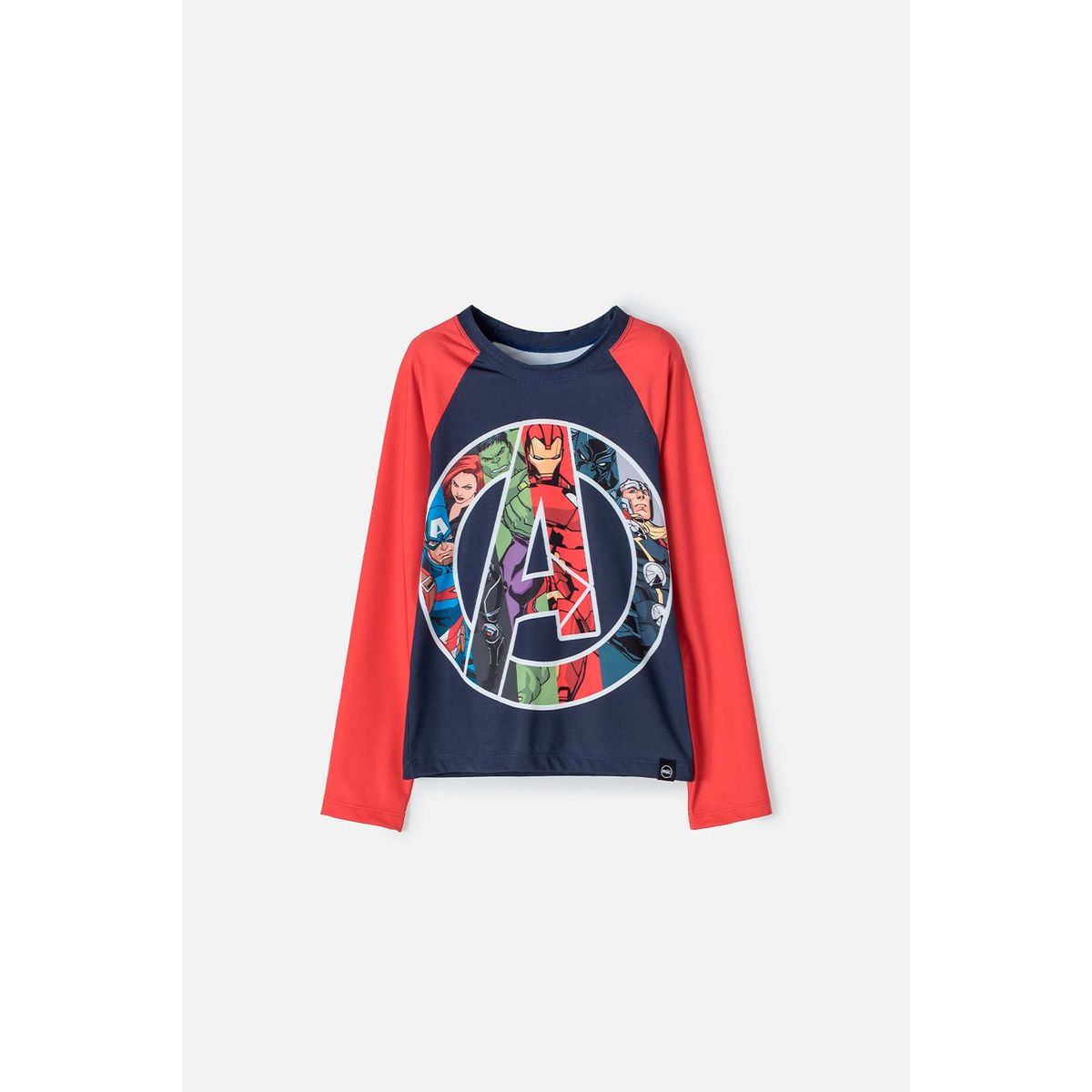 MARVEL - Camiseta de baño Marvel manga larga rojo y azul para niño