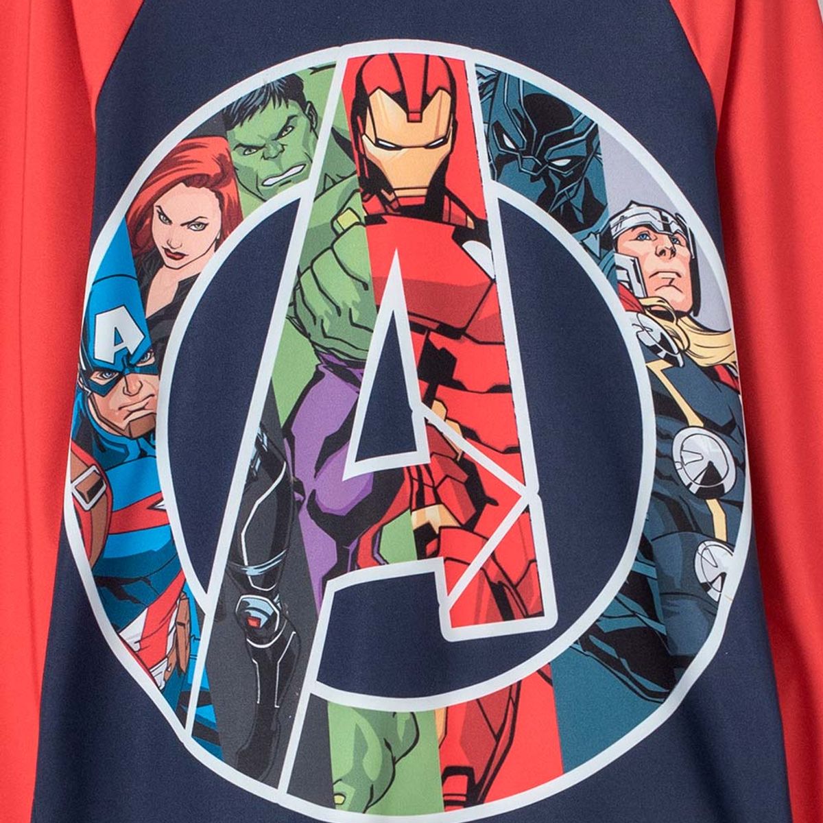 MARVEL - Camiseta de baño Marvel manga larga rojo y azul para niño