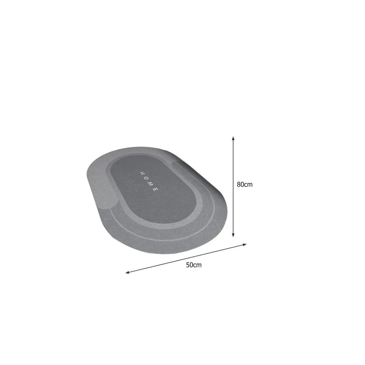 SKY - Tapete De Baño Ultra Absorbente Antideslizante Color Oval Gray L As described