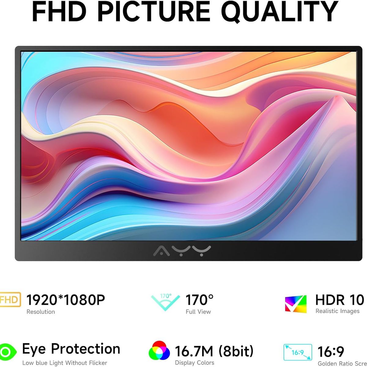 GENERICO - monitor portátil 15 pulgadas FHD 1080P USB C HDMI segunda pantalla para portátil y viaje