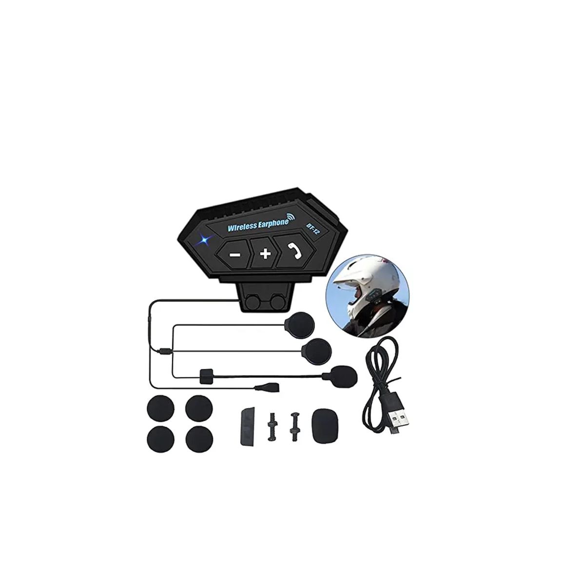 SKY - ntercomunicador Auriculares Casco Bluetooh Bt12 Moto Musica