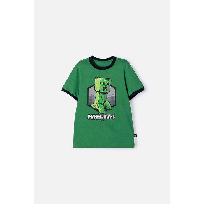MINECRAFT - Camiseta de Minecraft verde manga corta para niño