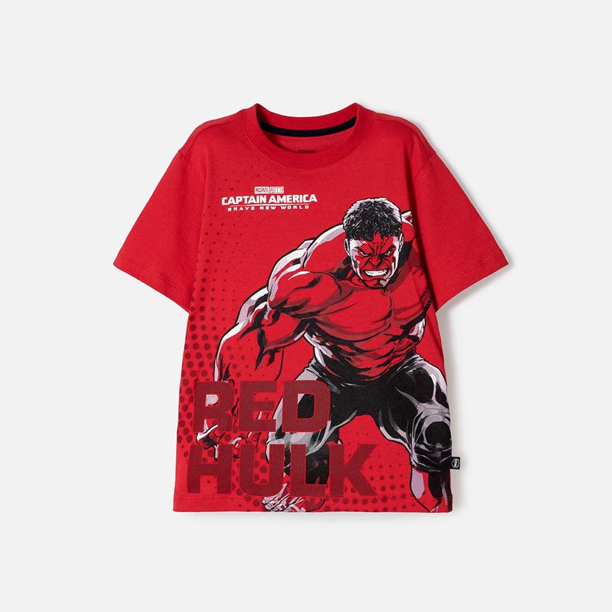 MARVEL - Camiseta del Capitán América roja estampada en frente para niño