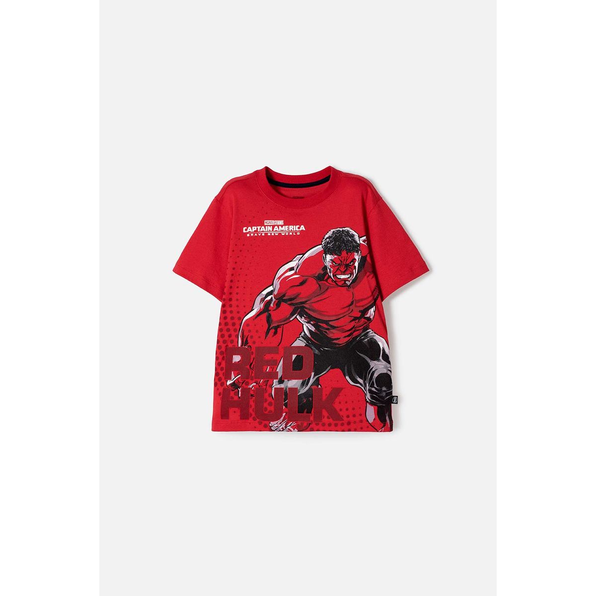 MARVEL - Camiseta del Capitán América roja estampada en frente para niño